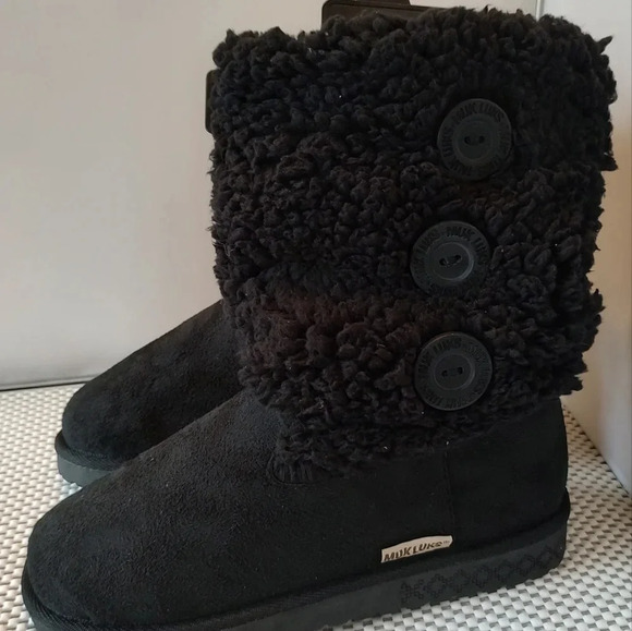Muk Luks Women's Tall Knit Cozy Bootie Slippers Size 6 NWT - Picture 2 of 6